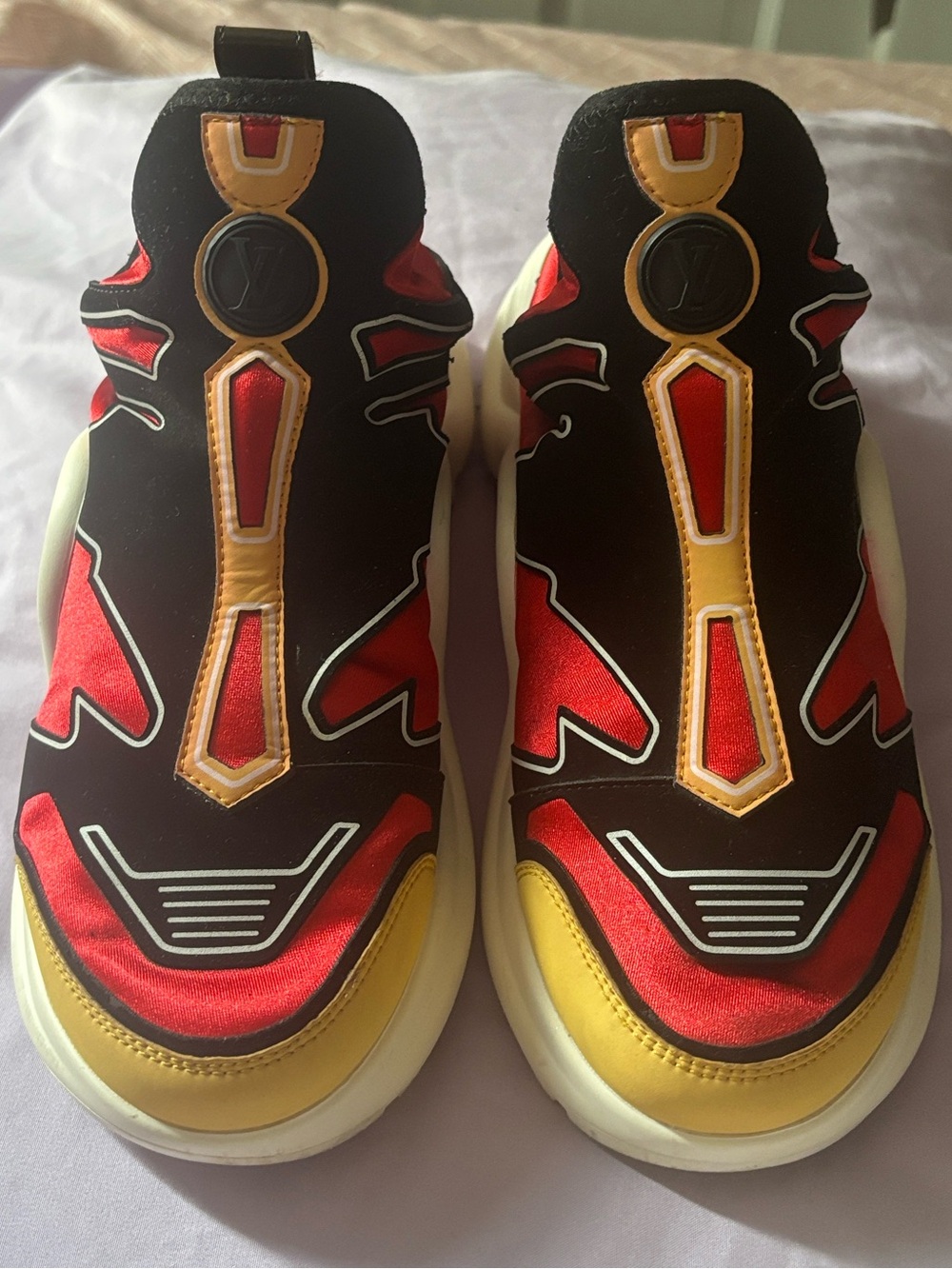 Louis Vuitton “Arclight” Black & Red Slip-On Sneakers/trainers